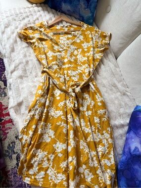 Sunshine Floral Wrap Dress with Tie Waist